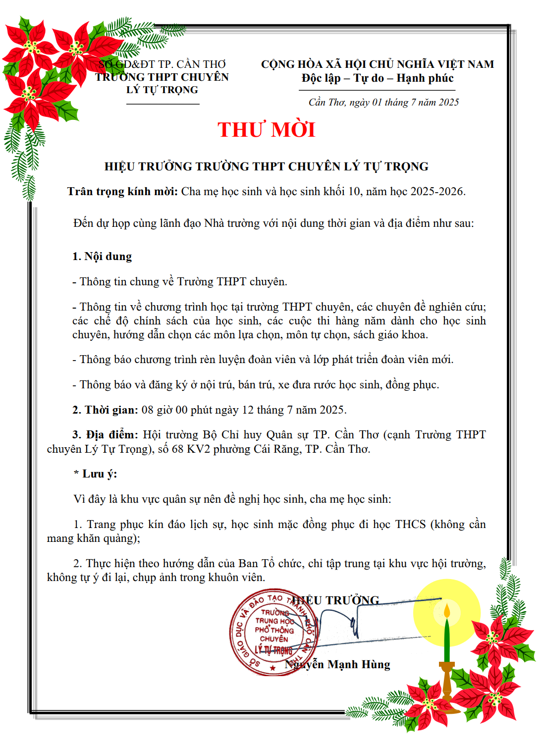 Thu moi hop CMHS K10 2526